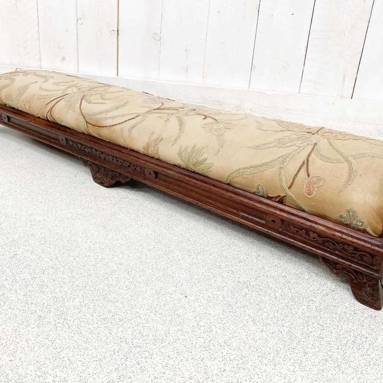 Long Victorian Low Footstool