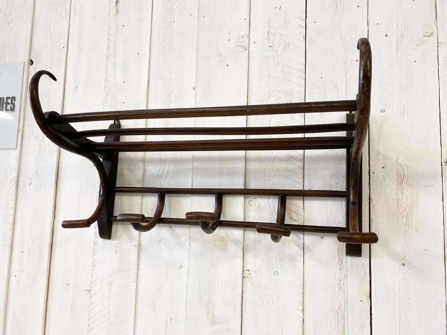 Antique Railway Carriage Bentwood Coat and Luggage Rack