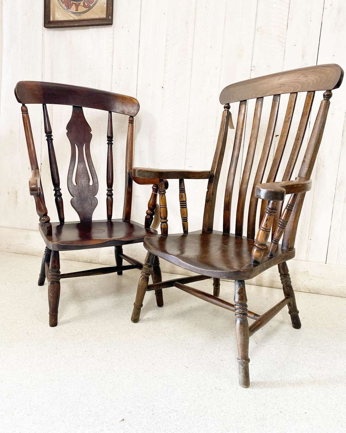 Pair of Fireside Victorian Low Chairs