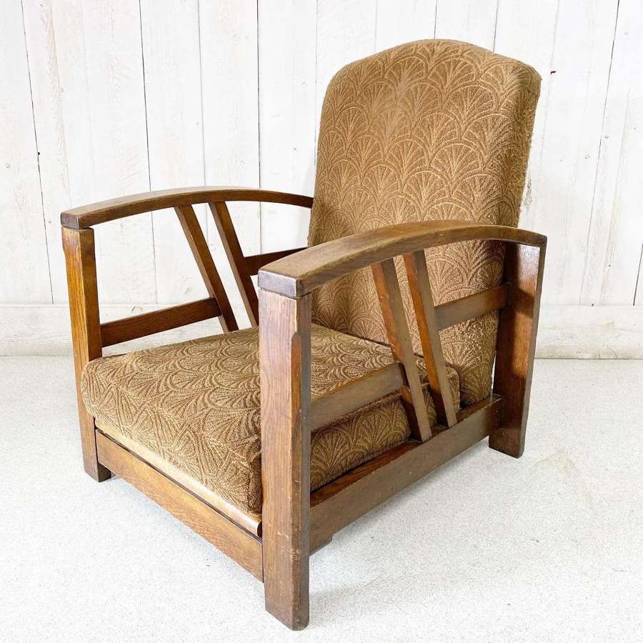 Art Deco Rare Slider Low Armchair