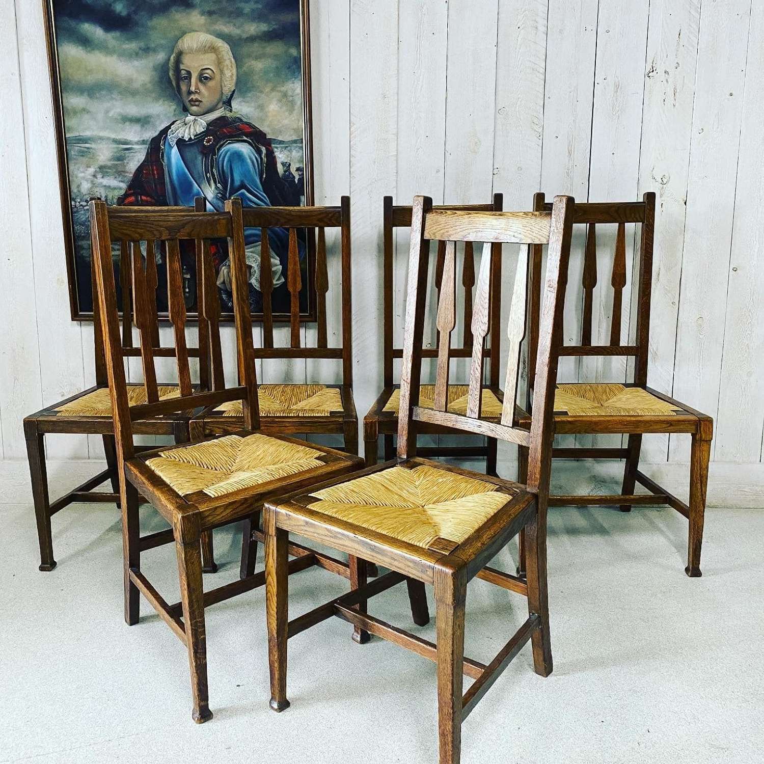 Set of Six Arts and Crafts Chairs Wylie & Lochhead