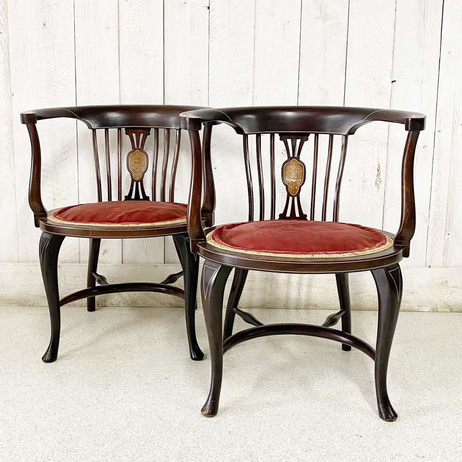 Pair of Edwardian Tub Chairs