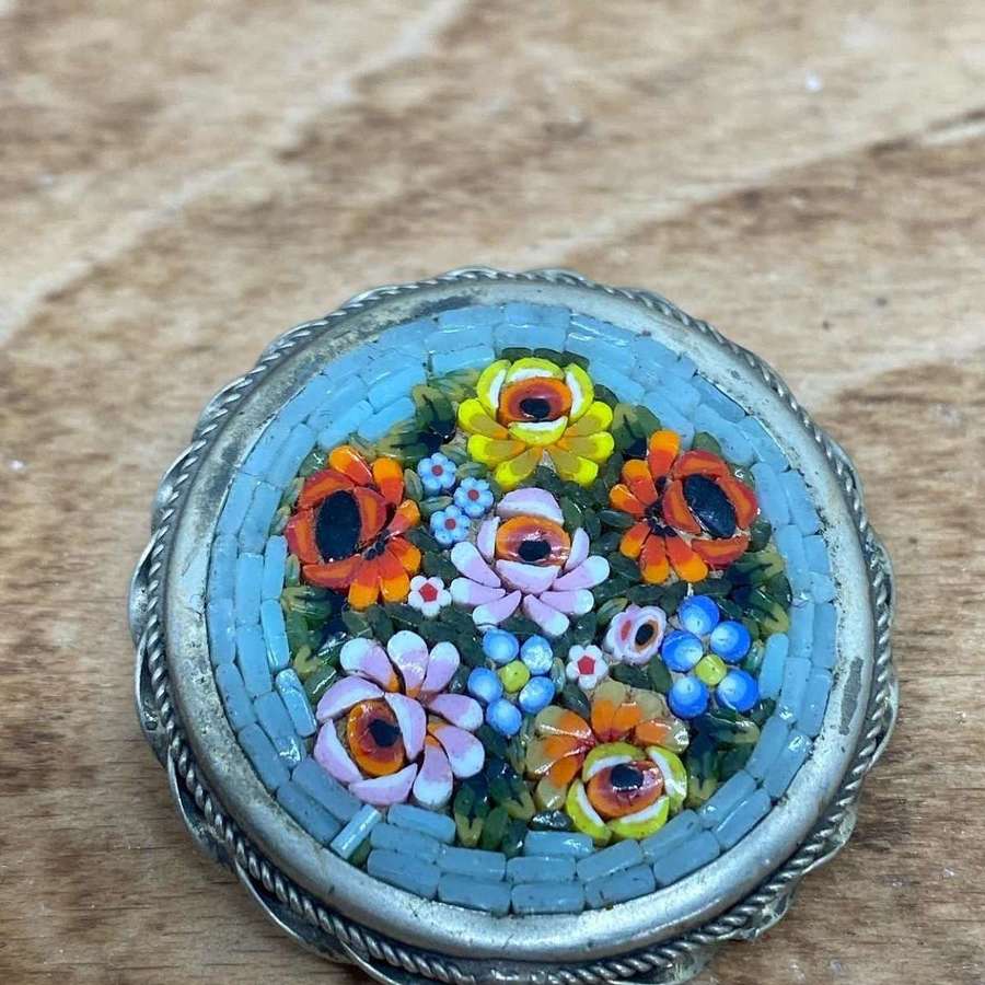 Micro Mosaic Antique Brooch
