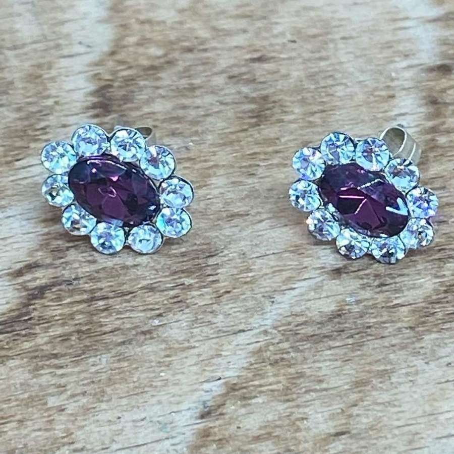 Austrian Crystal and Silver Earrings