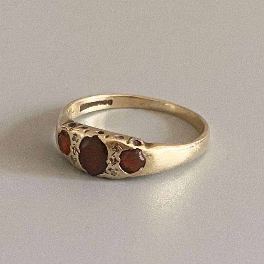 Gold and Garnet Gypsy Ring