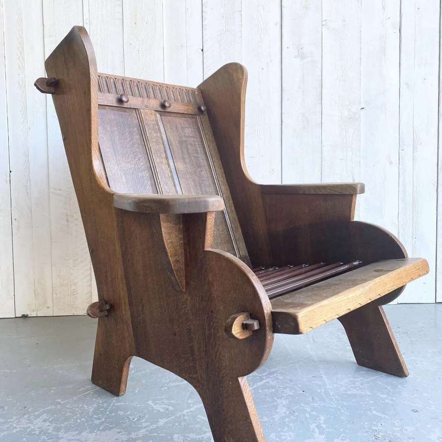 Antique Oak Derbyshire Lambing Chair C1900