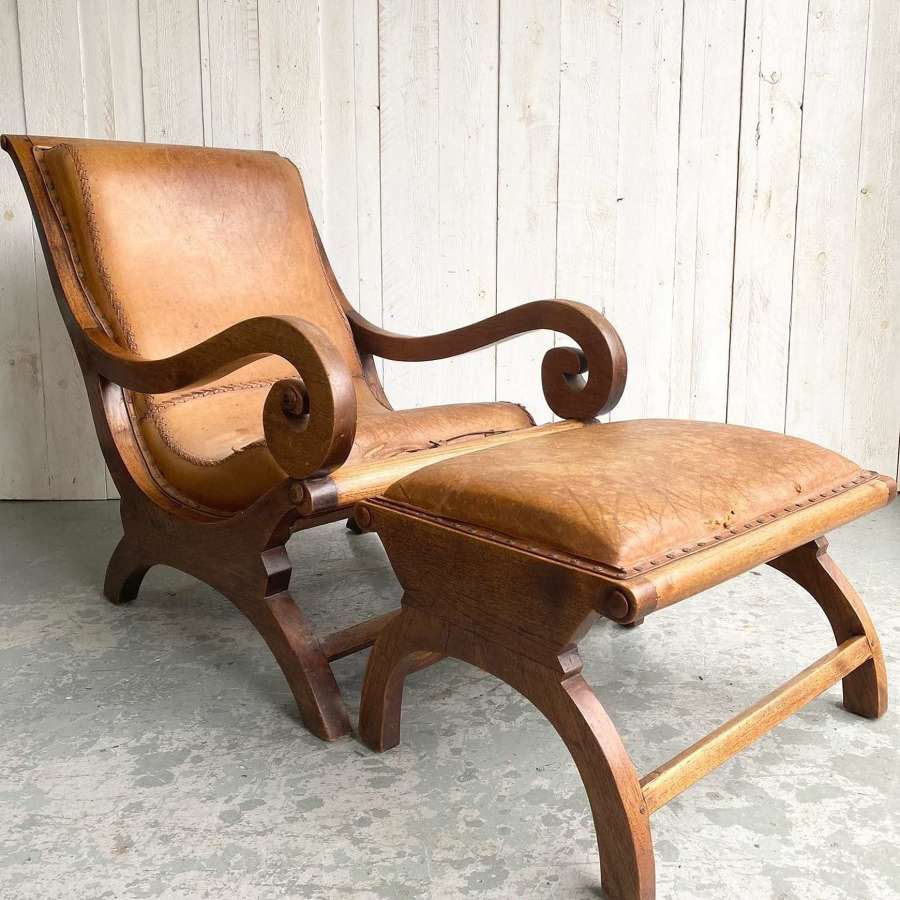 Plantation Campeche Style Chair and Ottoman