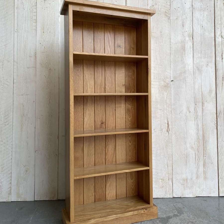 Solid Oak Slim Bookcase